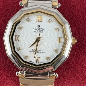 Vintage Croton Men’s Two Tone Gold and Silver Watch